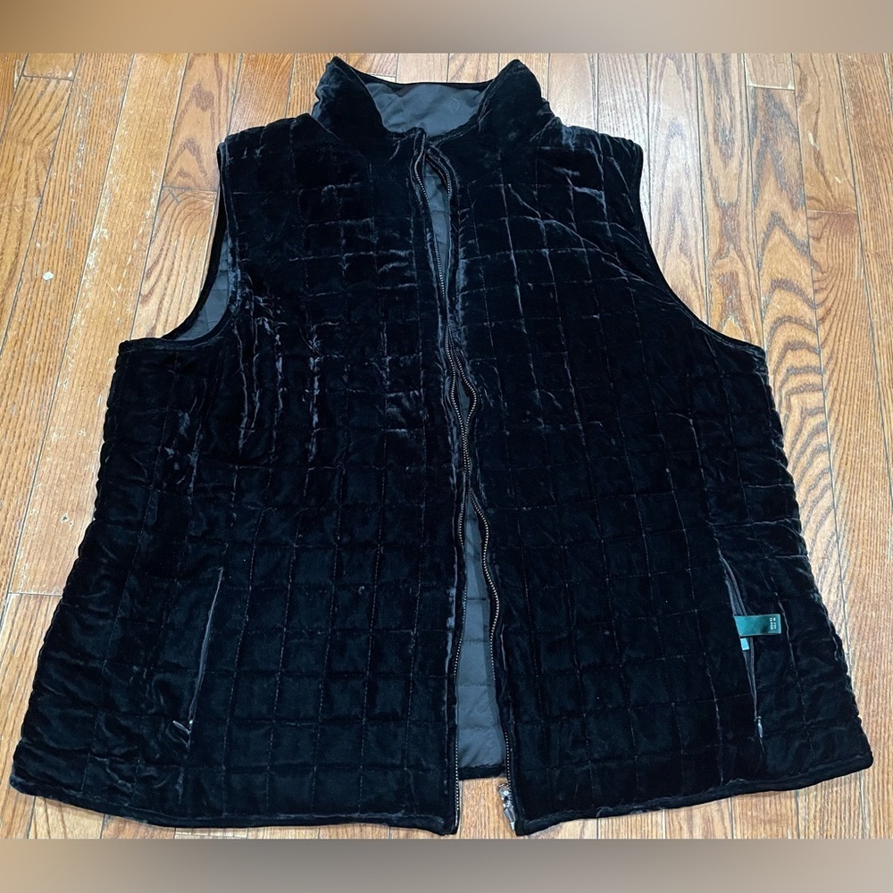 Ralph Lauren Black Reversible Quilted Women's Vest - Picture 3 of 9